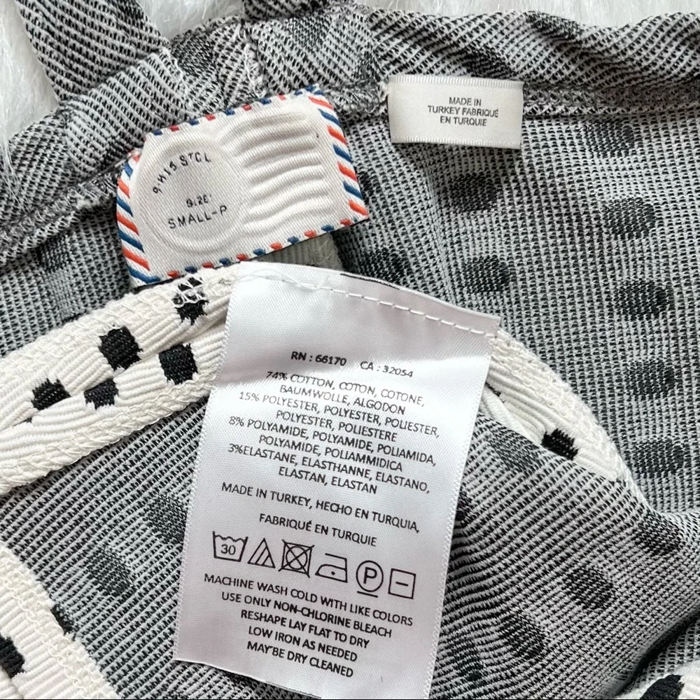 SOLD-Anthropologie Polka Dot Retro Halter Cream and Black Sleeveless Top - Picture 11 of 12